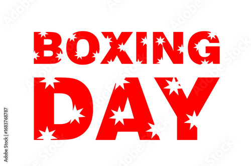 Boxing day icon, background illustration, label, concept. Happy boxing day sale. Promotional graphic with the text 'Boxing Day, Sale'. Sales event concept