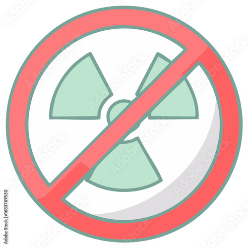 No Radiation Sign Nuclear Hazard Forbidden Symbol Stop Radiating Element Prohibition