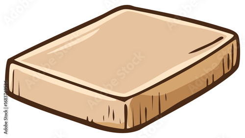 Cartoon Mattress Illustration Cozy Sleeping Pad Furniture Beige Vector