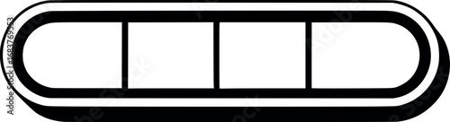 Horizontal loading bar outline. Minimalist black and white progress indicator vector.
