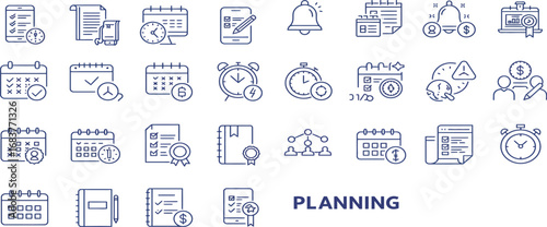 Collection of planning and scheduling icons.