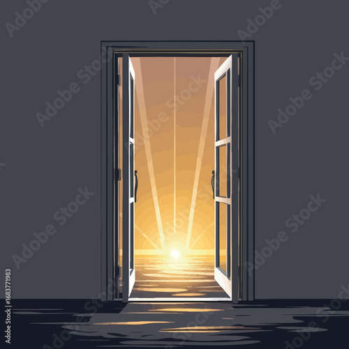 Doorway of change outline. Symbolic entrance to new chapter in personal journey.