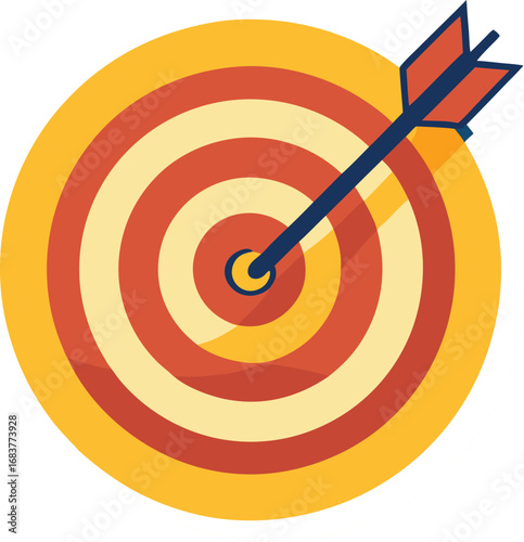 
"Target icon with arrow hitting center, goal achievement theme"

