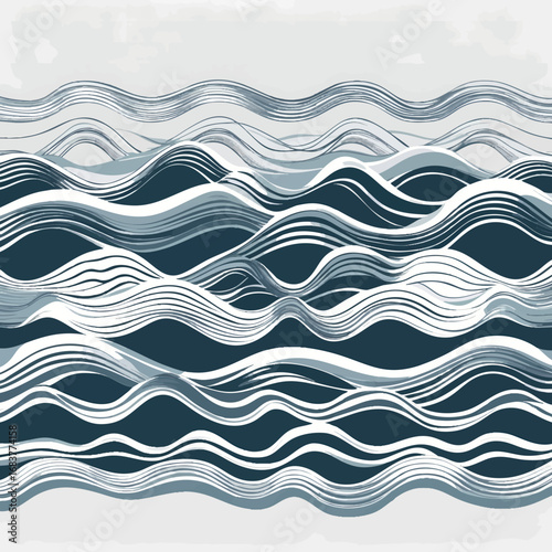 Infinite waves outline. Eternal motion and energy in simple lines.