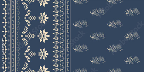 Vector Hand drawn colourful geometric flowers Motifs African boho paisley, seamless patterns with floral for fabric Ethnic Indian Pattern, textiles, clothing, wrapping paper, backdrop, banner.