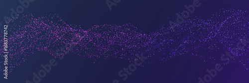 Wave particle abstract background. Purple flow energy element. Technology blue light concept. Cyber data crypto concept. Pixel art bg. Water line. Vector illustration
