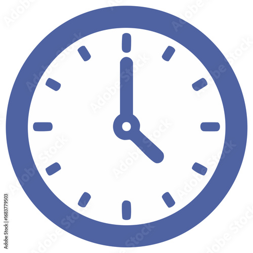 Modern Blue Clock Icon Representing Time, Schedule, and Punctuality