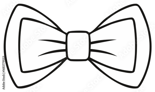 Simple outlined bow tie image for graphic design