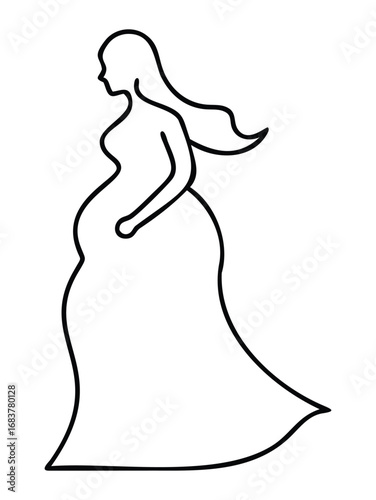 Pregnant Woman Silhouette Vector Design