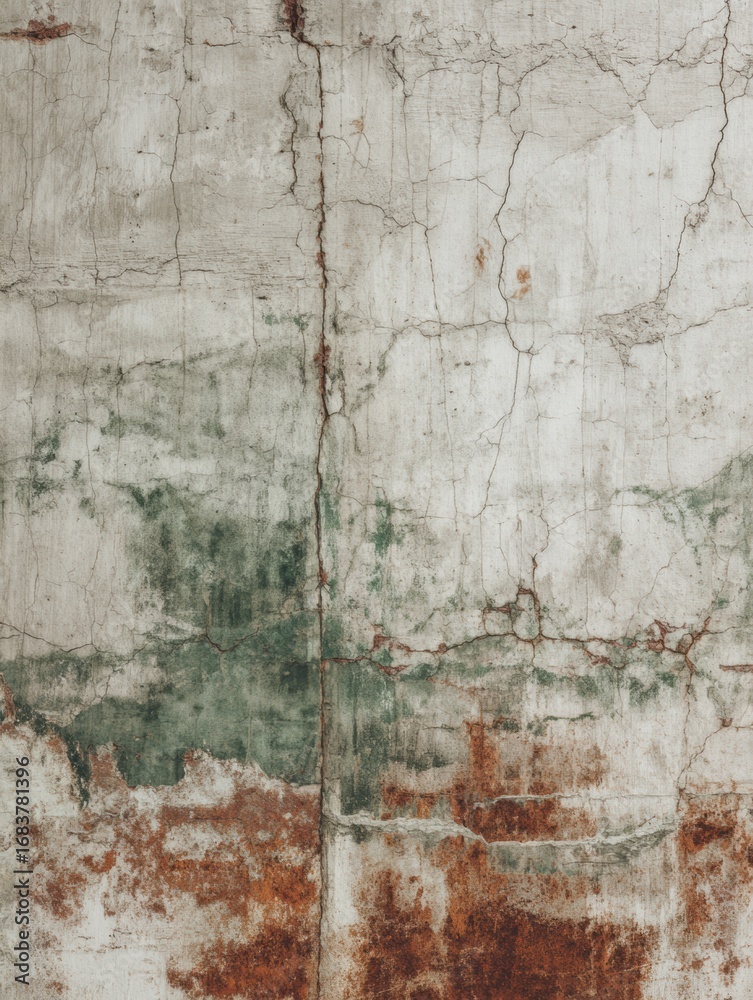 Obraz premium Textured Wall With Peeling Paint and Cracks Showcases Age and History in a Rustic Space