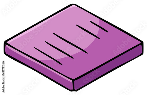 Isometric purple mattress with stitched lines for comfort and sleep