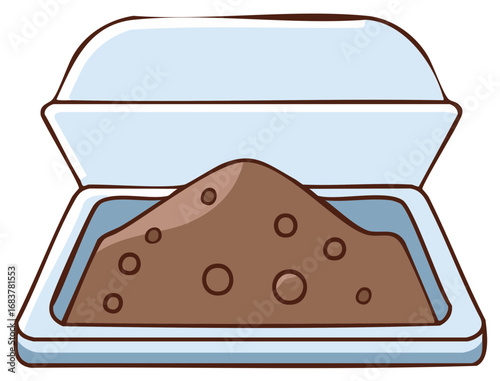 Cartoon depiction of a container with something inside