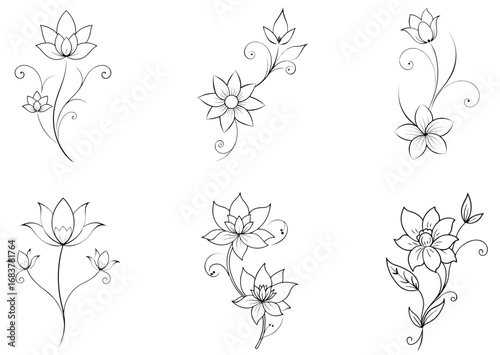 flowers set vector 