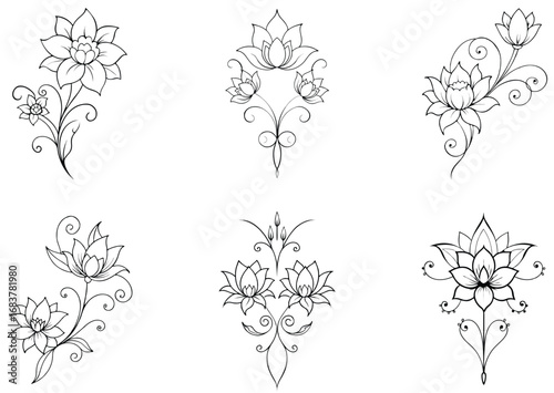 flowers set vector 