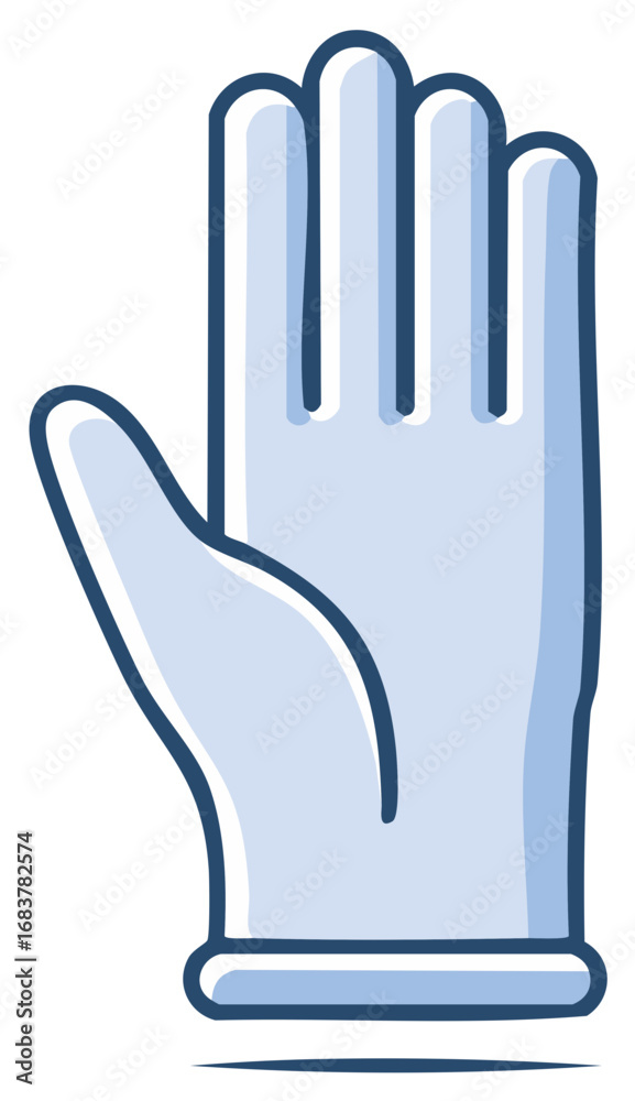 Obraz premium Protective medical latex glove vector icon. Symbol of hygiene, healthcare, and safety during a pandemic.