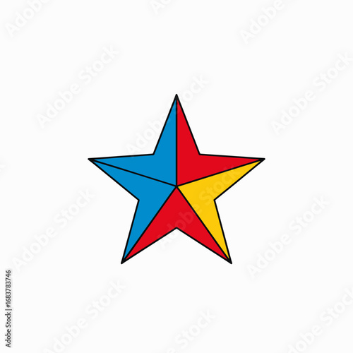 Colorful Geometric Star Symbol with Primary Colors Divided into Sections Free Download Colorful Geometric Star Symbol with Primary Colors Divided into Sections - GFXLoad