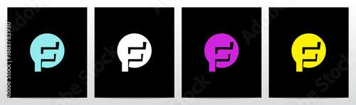 Spotlight On Letter Casting a Shadow Initial Logo Design F
