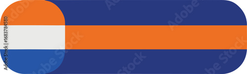 Orange and blue toggle switch with dutch flag colors