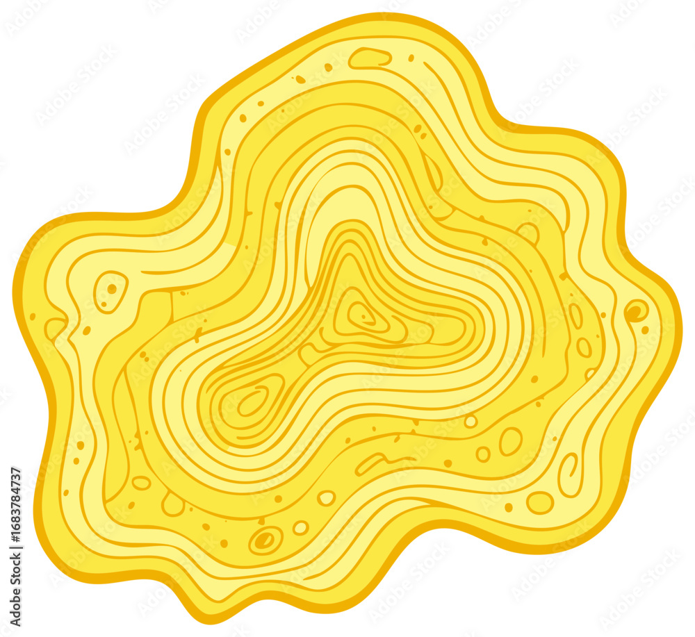 Fototapeta premium Abstract Irregular Shape with Yellow Gradient and Concentric Line Pattern Background