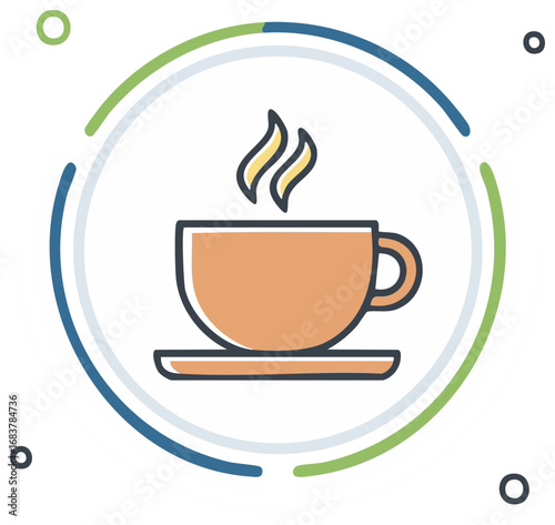 Steaming Mug with Drink Concept Vector Illustration for Social Media Marketing