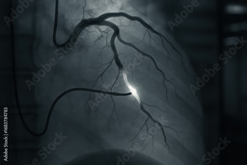 Coronary Angiogram with Stent Insertion, Medical Imaging, Photo