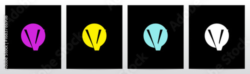 Spotlight On Letter Casting a Shadow Initial Logo Design V