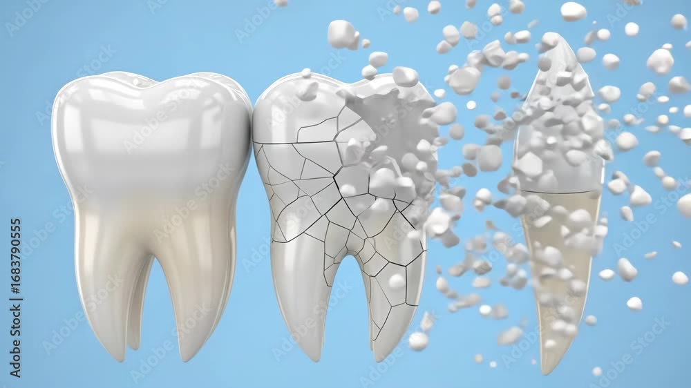 Cracked Tooth Repair 3D Animation - A 3D animation showing a cracked ...