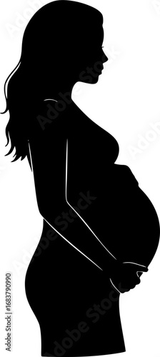 Vector illustration of pregnant woman