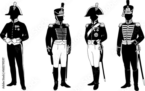 British beefeater guards silhouette vector art