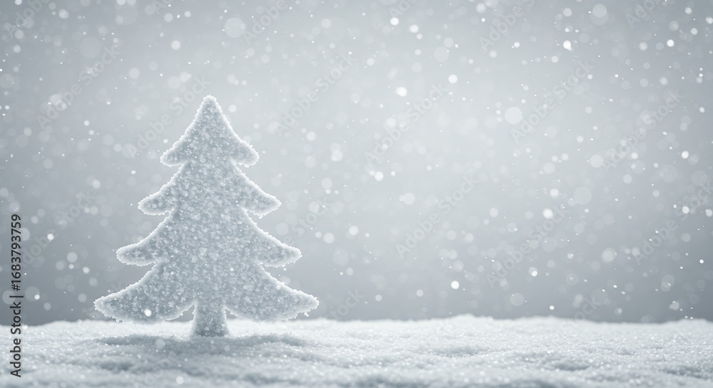 Fototapeta premium Silent snow scene with christmas tree