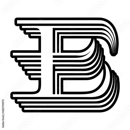 Minimalistic letter e logo in solid style