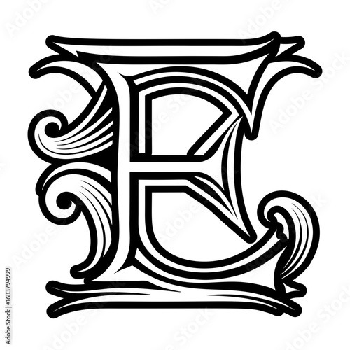 Minimalistic letter e logo crafted in solid style