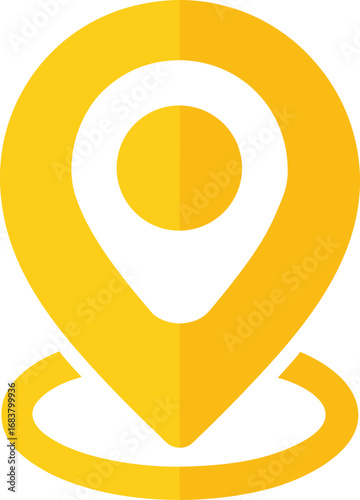 Yellow map pin location marker icon