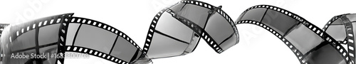 Black and white film strip, twirling