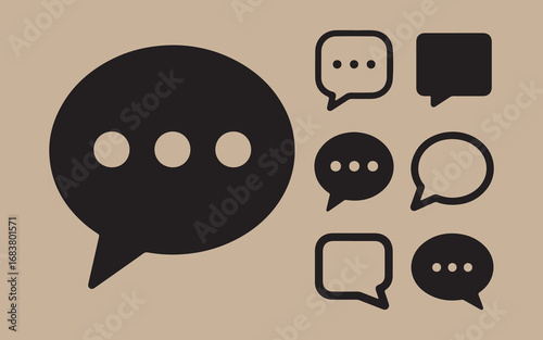 Collection of various speech bubbles and chat icons representing communication and dialogue