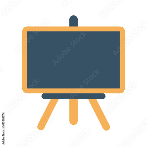 Blue presentation board or chalkboard on easel illustration graphic