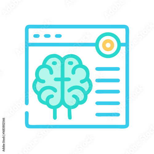 Brain health data on a computer screen illustration