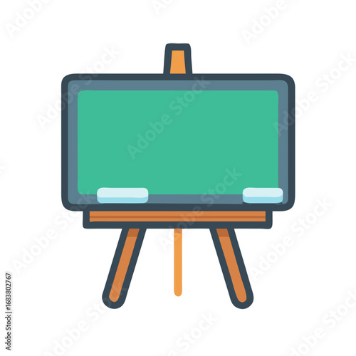 Illustration of a classroom chalkboard with chalk pieces
