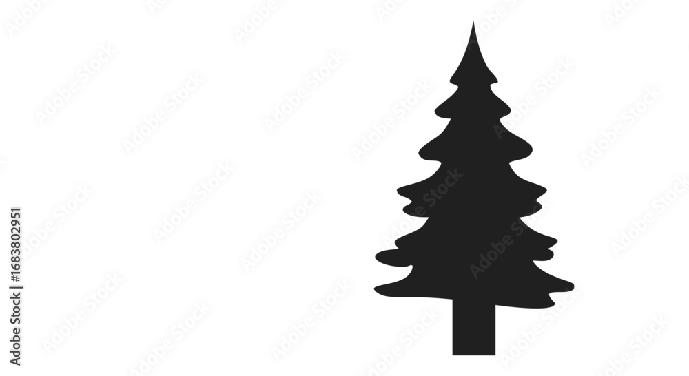 Fototapeta premium Minimal Christmas Tree Silhouette Vector – Simple Holiday Evergreen Icon