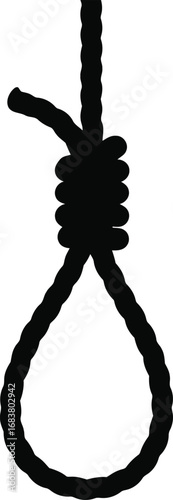 Symbol of despair noose rope knot dark concept danger crisis vector