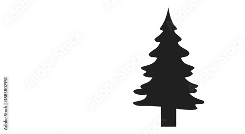 Minimal Christmas Tree Silhouette Vector – Simple Holiday Evergreen Icon