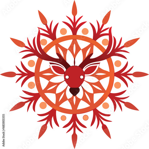 Deer Antlers Forming Symmetrical Mandala