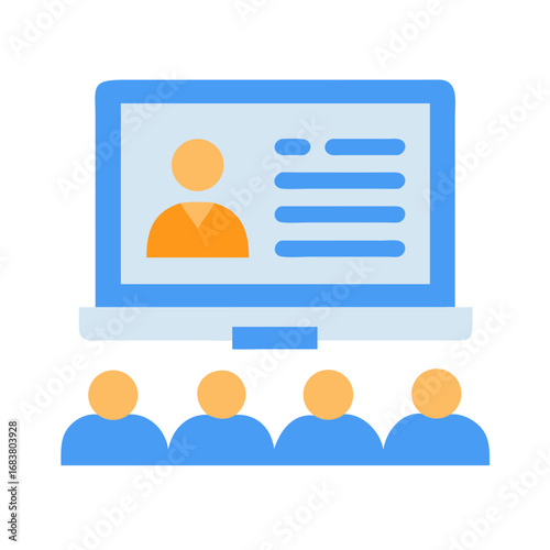 Online conference with presenter and four virtual attendees