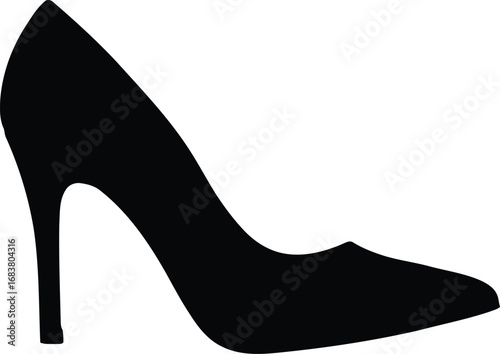 Elegant black stiletto heel shoe classic fashion footwear vector