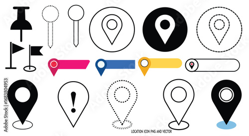 location Map icon set, address icon, location icon png, pin, location icon vector