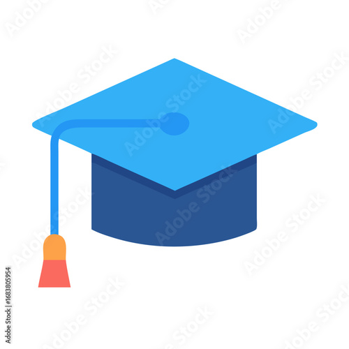 Blue graduation cap against black background academic celebration theme