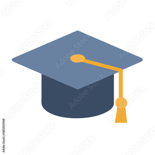 Graduation cap illustration on a black background for education