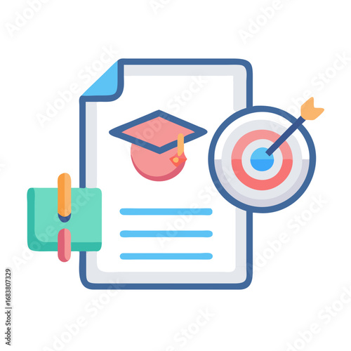 Achieving educational goals and career success concept illustration design