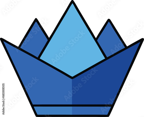 Elegant blue sapphire crown jewel vector illustration scalable eps iconic symbol transparent background