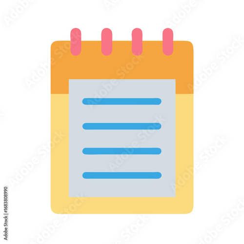 Simple notepad illustration icon for work and study